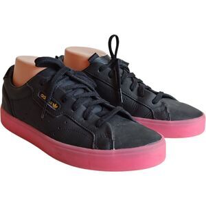 Adidas Sleek Black Super Pink G27341 Women's Size 9 Sneakers Low Top Lace Up